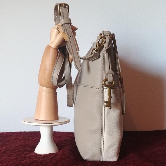 Fossil Set Fiona Large Crossbody Champagne Leather - Picture 3 of 8